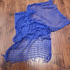 Open weave super long scarf